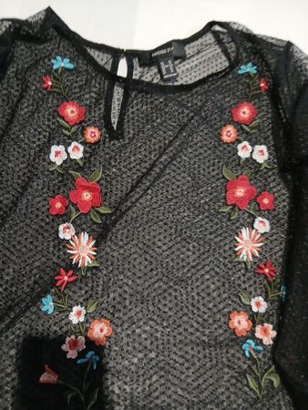 Forever 21 Floral Embroidered Top