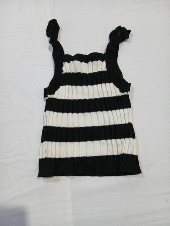 Camiseta Regata Listrada Preta e Branca Minkpink