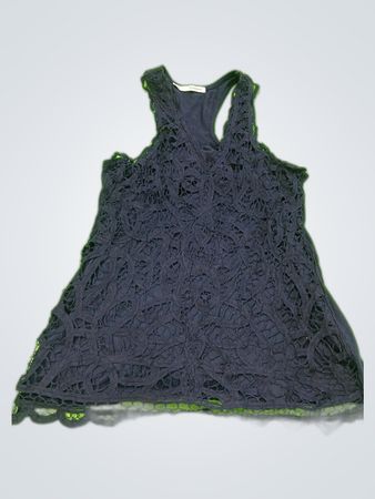 Maunces Navy Lace Trim Camisole Top