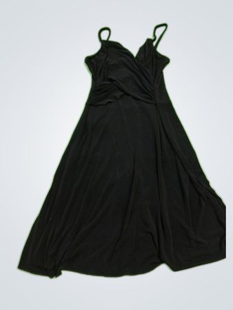 AIGOGO Black Wrap Midi Dress