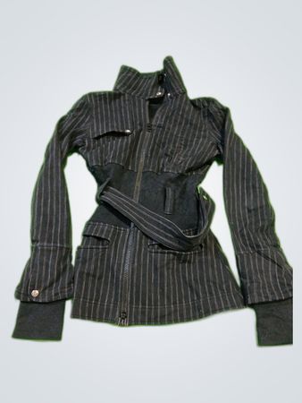 Lululemon Black Pinstripe Zip-Up Jacket