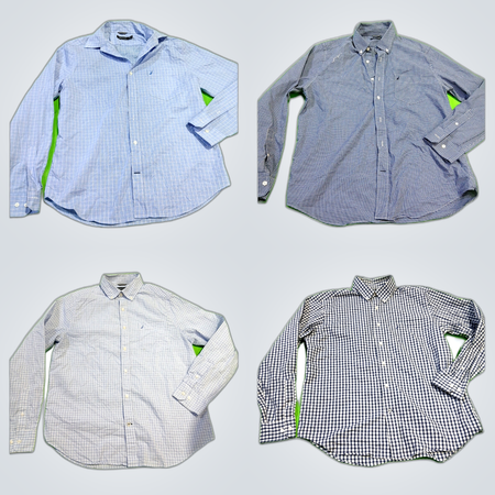 Striped Plaid Button-Up Shirts