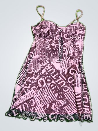 Urban Outfitters Pink Newspaper Print Mini Dress