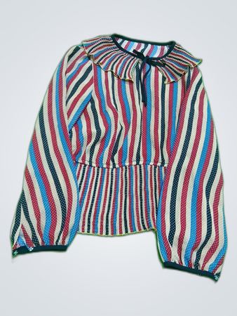 Unbranded Striped Ruffle Blouse
