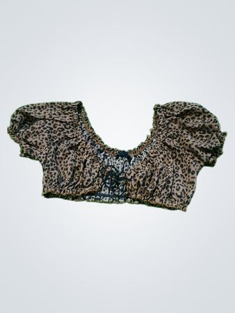 Animal Print Ruffled Top