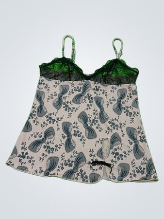 Lace Trim Bow Print Cami Top