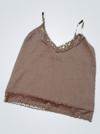 Brown Lace Trim Camisole