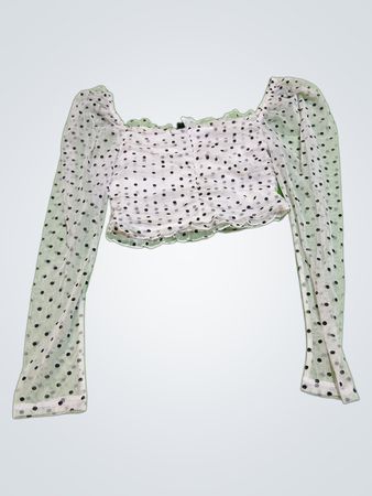 H&M Polka Dot Off-Shoulder Crop Top