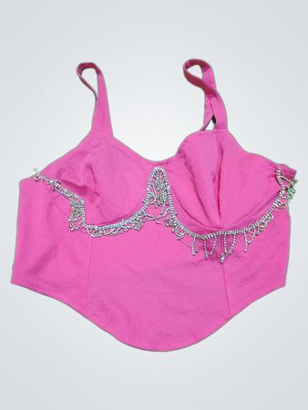 Pink Embellished Bra Top