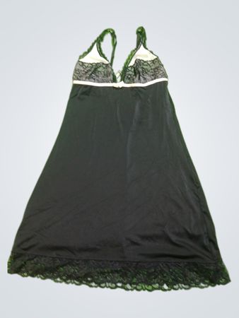 Black Lace Trim Nightgown