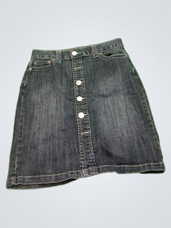 Relmans Button-Front Denim Mini Skirt