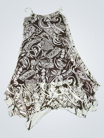 Brown and White Patterned Skirt