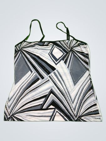 Women's Black and White Geometric Pattern Tank Top