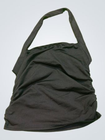 Unbranded Black Smocked Crop Top