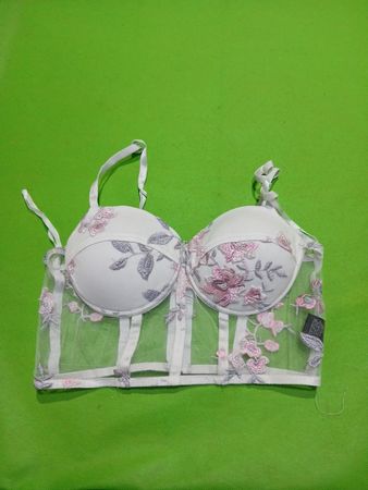 White Floral Bra