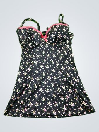 Pretty Little Things Black Floral Lace Babydoll