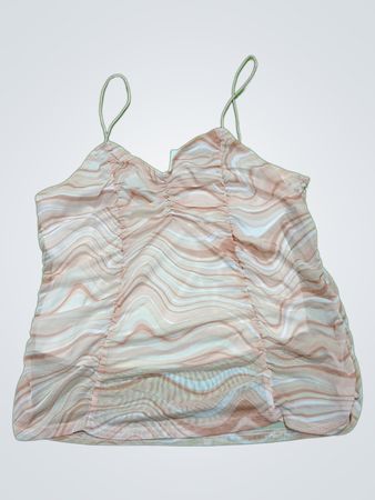 No Boundaries Women's Pink and White Striped Camisole