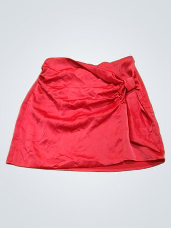 Dynamite Red Satin Mini Skirt