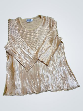 Moffi International Gold Pleated Top