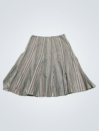 Brown and White Striped Skirt