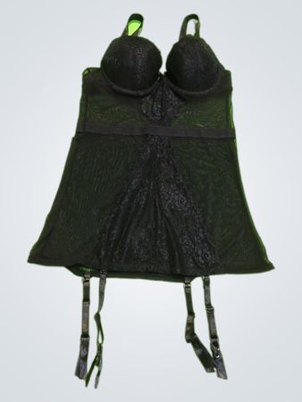Black Lace Bodysuit with Garters