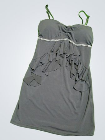 Gray Ruffled Tank Top
