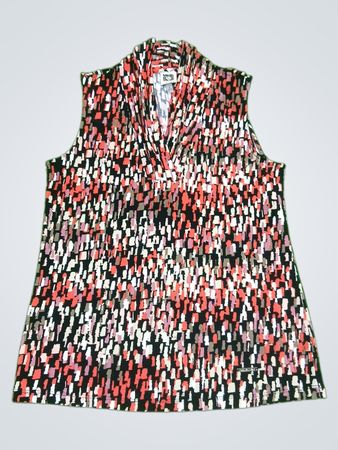 Anne Klein Geometric Print Sleeveless Blouse
