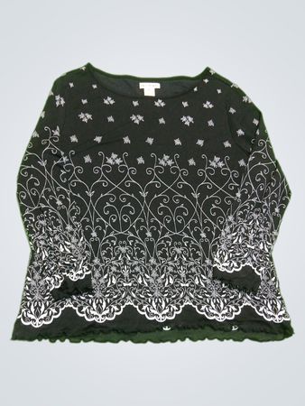 apostrophe Black Embroidered Top