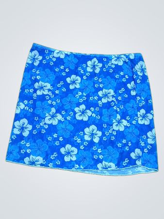 Blue Floral Fabric Square