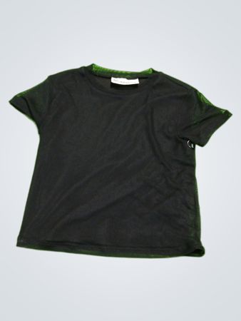 No Boundaries Black Mesh Sleeve Top