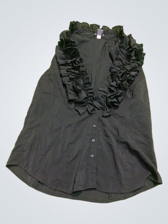 Black Ruffled Top