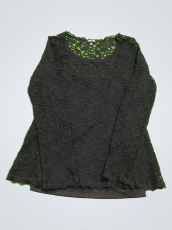 Apt. 9 Black Lace Long Sleeve Top