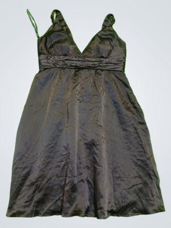 Calvin Klein Brown Satin V-Neck Mini Dress