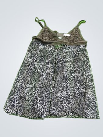 Gray and Black Animal Print Chemise