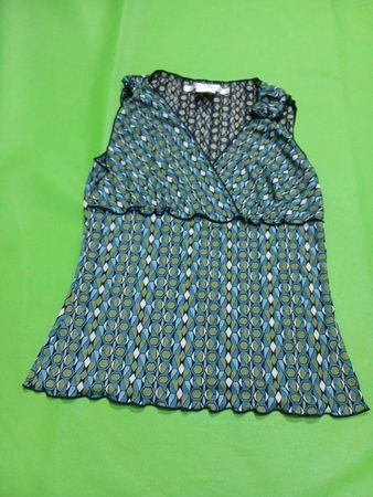 Wax Studio Geometric Print Sleeveless Wrap Top