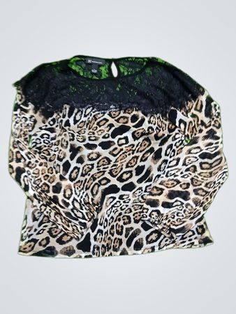 Lace Top with Leopard Print