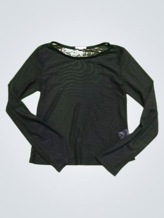 Ardene Black Mesh Long Sleeve Top