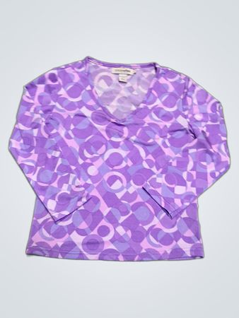 Quiksilver Flex Purple Geometric Long Sleeve Top