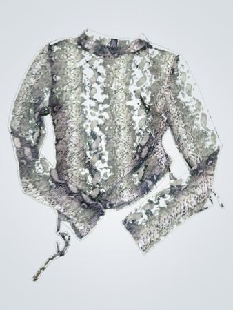 Rue21 Snakeskin Print Long Sleeve Mock Neck Top