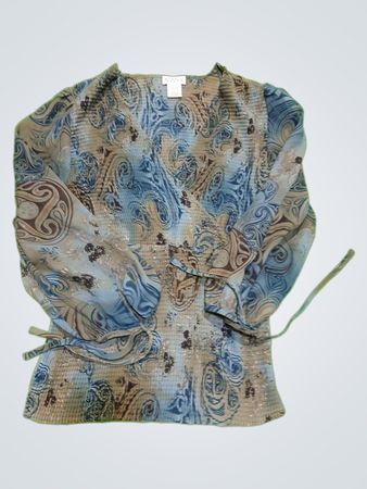 Nicola Blue Paisley Blouse