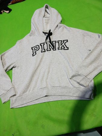 PINK Victoria's Secret Gray Cropped Hoodie