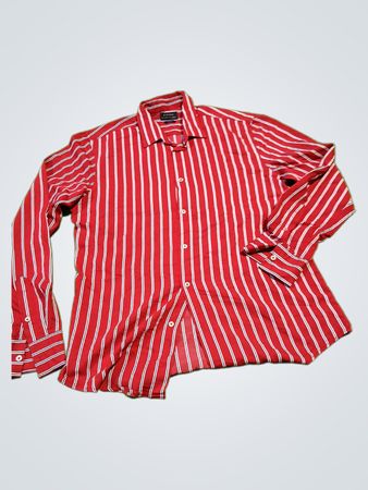 Zara Man Slim Fit Red Striped Shirt