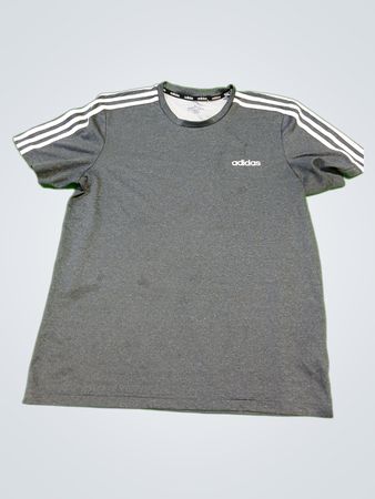 Adidas Grey Striped T-Shirt