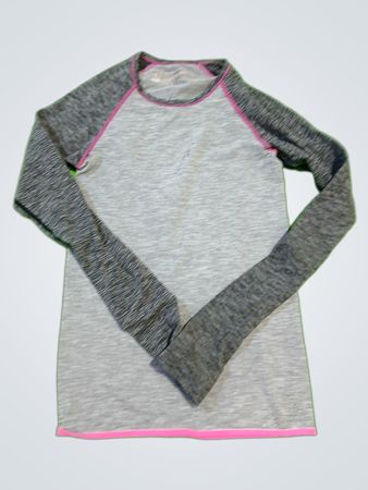 Victoria's Secret VSX Sport Gray and Pink Long Sleeve Shirt