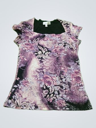Le Chateau Junior Purple Floral Print Blouse