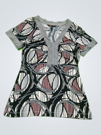 BCBG Max Azria Printed V-Neck Blouse
