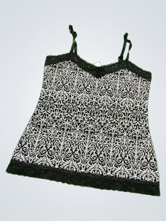 Women's Black and White Lace Camisole