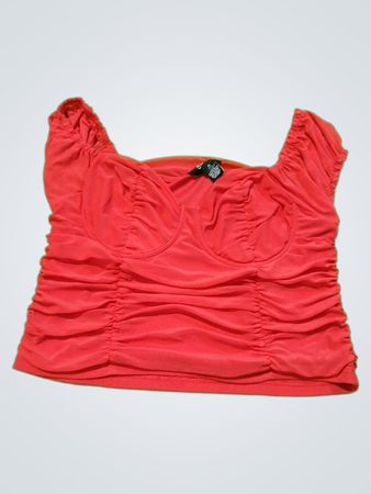 Just Polly Red Ruched Top