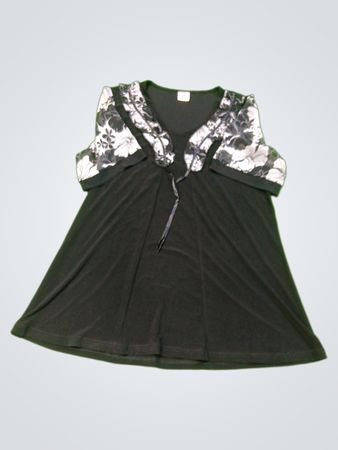 Black Dress with Floral Sleeves