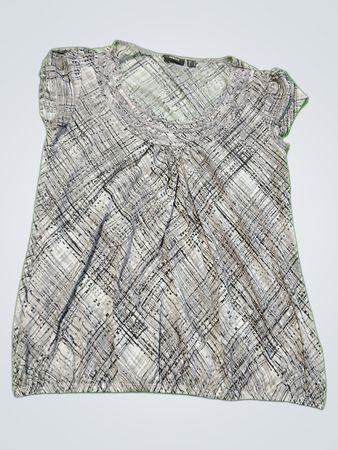 MEXX Grey Plaid Short Sleeve Blouse